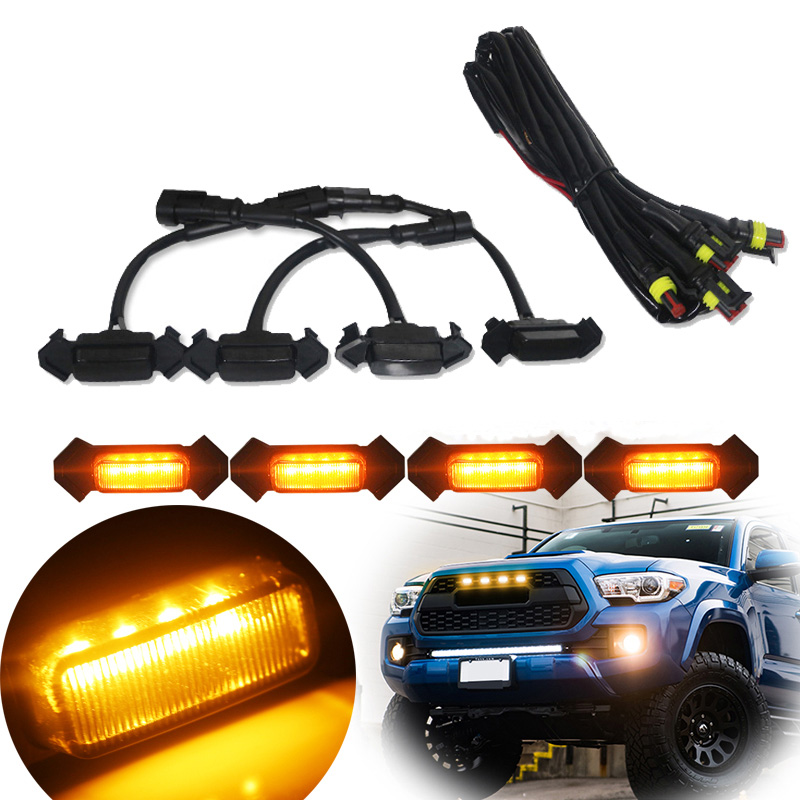 Doxmall 4 Pcs Amber Grill LED Lights for 2016 2017 2018 2019 Toyota